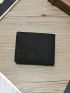 Letter Graphic Small Wallet Bifold Black Vintage