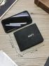Letter Graphic Small Wallet Bifold Black Vintage