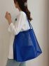 Ladies Casual Solid Color Mesh Hollowed Out Portable High-Capacity Beach Tote Bag Can Be Folded