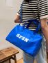 Letter Graphic Travel Bag Double Handle Nylon
