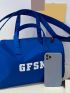 Letter Graphic Travel Bag Double Handle Nylon