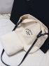 Shoulder Bag Printed Canvas Shopping Bag Crossbody Purse Stylish Tote Handbag For Women