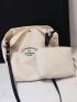 Shoulder Bag Printed Canvas Shopping Bag Crossbody Purse Stylish Tote Handbag For Women