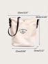 Shoulder Bag Printed Canvas Shopping Bag Crossbody Purse Stylish Tote Handbag For Women