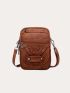 New Women's Shoulder Bag Retro Small Phone Bag, Casual Simple Faux Leather Crossbody Bag