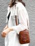 New Women's Shoulder Bag Retro Small Phone Bag, Casual Simple Faux Leather Crossbody Bag