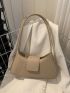 Minimalist Baguette Bag Medium Double Handle Khaki