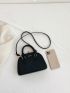 Litchi Embossed Dome Bag Small Black
