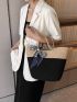 Two Tone Crochet Bag Twilly Scarf Decor Vacation