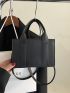 Litchi Embossed Square Bag Mini Double Handle Green