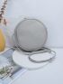 Casual Circular Crossbody Bag Sweet Tassel Women's Shoulder Bag PU Lady Handbag