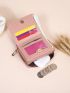 Heart Quilted Small Wallet Trifold Zipper Pink
