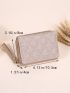 Geometric Pattern Small Wallet Trifold Khaki