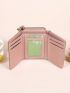 Geometric Pattern Small Wallet Trifold Khaki