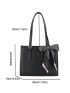 Two Tone Square Bag Crocodile Embossed Twilly Scarf Decor