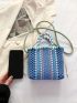 Small Straw Bag Paper Colorblock Vacation