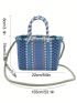 Small Straw Bag Paper Colorblock Vacation