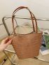Medium Bucket Bag Khaki Minimalist For Vacation