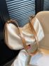 Minimalist Hobo Bag Contrast Binding Large Capacity Elegant
