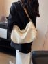 Minimalist Hobo Bag Contrast Binding Large Capacity Elegant