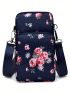 Multi-function Mobile Phone Bag Three Zipper Pockets Coin Purse Key Case Crossbody Sports Bag