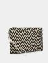 Chevron Straw Bag Zipper Vacation