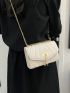 Quilted Square Bag Mini Flap White