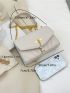 Quilted Square Bag Mini Flap White