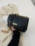 Quilted Square Bag Mini Flap Black