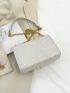Quilted Square Bag Mini Flap White