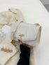 Quilted Square Bag Mini Flap White
