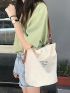 Shoulder Bag Printed Canvas Shopping Bag Crossbody Purse Stylish Tote Handbag For Women