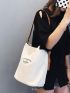 Shoulder Bag Printed Canvas Shopping Bag Crossbody Purse Stylish Tote Handbag For Women
