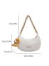 Quilted Hobo Bag Small With Bag Charm Zipper
