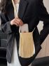 Minimalist Square Bag Mini Fringe Decor Pink