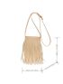 Minimalist Square Bag Mini Fringe Decor Pink