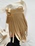 Minimalist Square Bag Mini Fringe Decor Pink