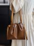 Minimalist Ruched Bag Small Brown