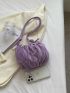 Chain Decor Ruched Bag Small Purple