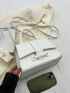 Minimalist Square Bag Small Flap White