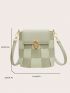 Braided Design Bucket Bag Mini Flap Green