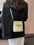 Braided Design Bucket Bag Mini Flap Green