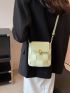 Braided Design Bucket Bag Mini Flap Green