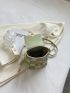 Braided Design Bucket Bag Mini Flap Green