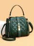 Quilted Bucket Bag Small Twist Lock Green