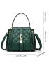 Quilted Bucket Bag Small Twist Lock Green
