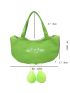 Cartoon Design Novelty Bag Small Green Canvas
