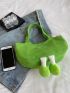 Cartoon Design Novelty Bag Small Green Canvas