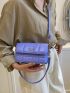 Mini Flap Square Bag Quilted Pattern Metal Decor