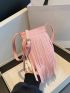 Fringe Decor Square Bag Mini Pink